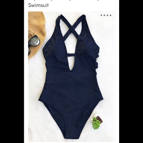cupshe navy one piece